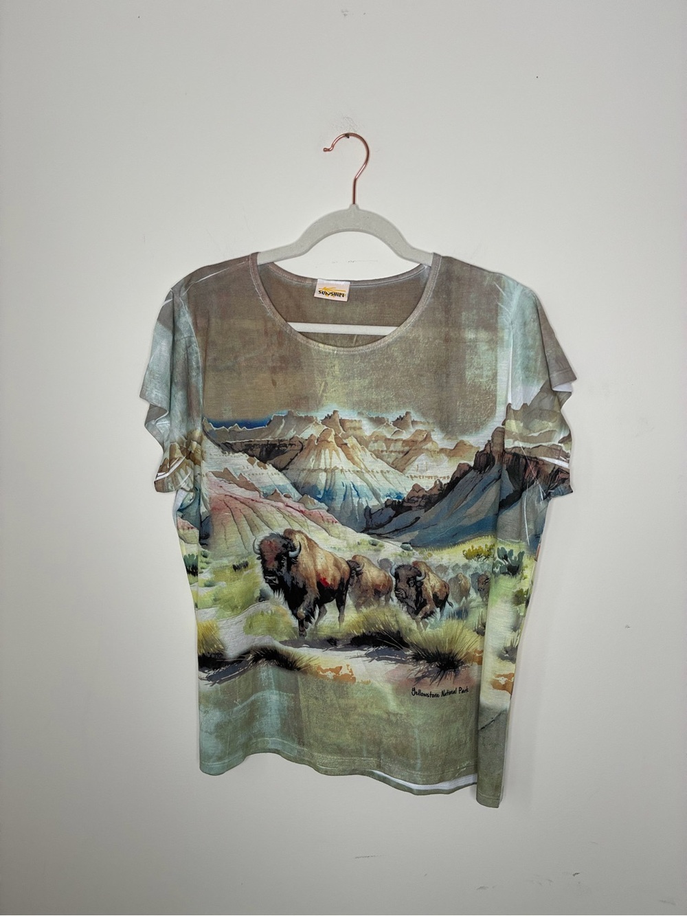 Sunshirt Tee with Yellow Sun Logo Tag